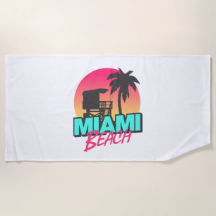 Miami Beach Reise Vintage Strandtuch