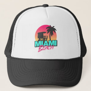 Miami Beach Reise Vintage   Truckerkappe