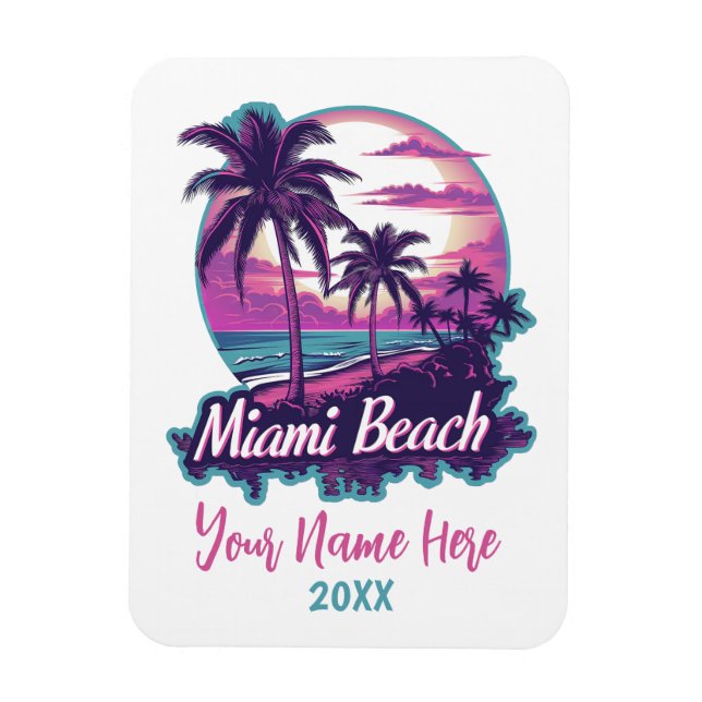 Miami Beach Retro Magnet (Vertikal)
