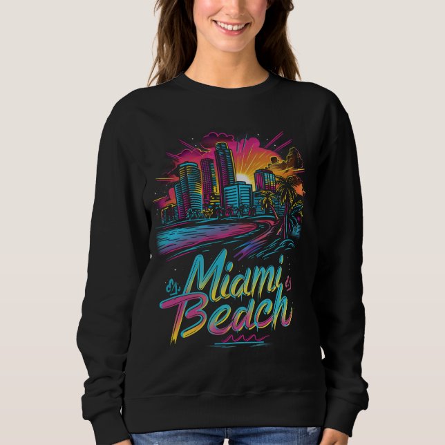 Miami Beach Retro Vibes Sweatshirt (Vorderseite)