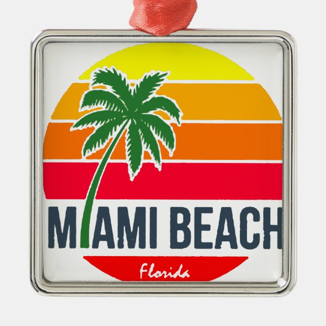 Miami Beach Silbernes Ornament (Vorne)