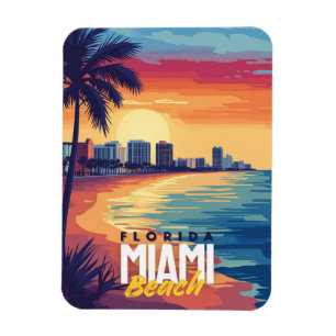 Miami Beach Sunset   Lebhafte Florida-Küste Magnet