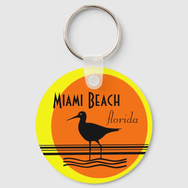 Miami Beach Sunset Souvenir Schlüsselanhänger (Vorderseite)