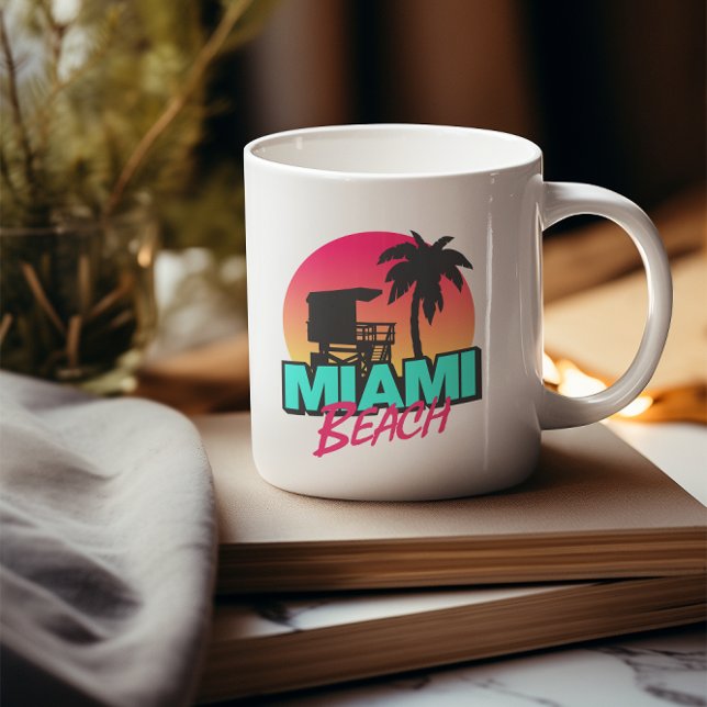 Miami Beach Travel Vintag Kaffeetasse (retro miami coffee mug)