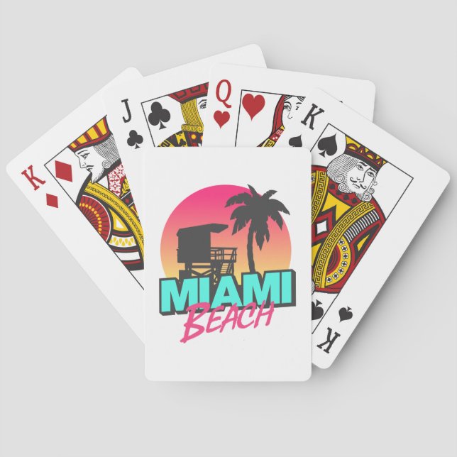 Miami Beach Travel Vintag Spielkarten (Rückseite)