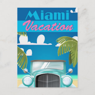 Miami Beach Urlaub USA Vintage Reiseposter Postkarte