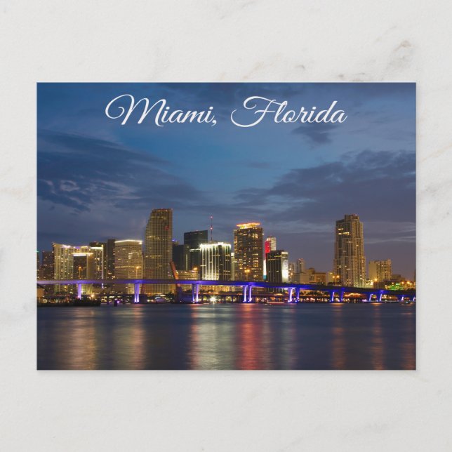 Miami BeachSkyline Florida Travel Postcard Postkarte (Vorderseite)