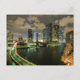 Miami bei Nacht Postkarte