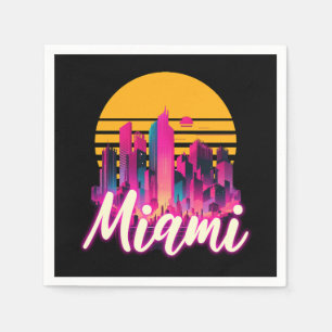 Miami bei Sonnenuntergang Serviette
