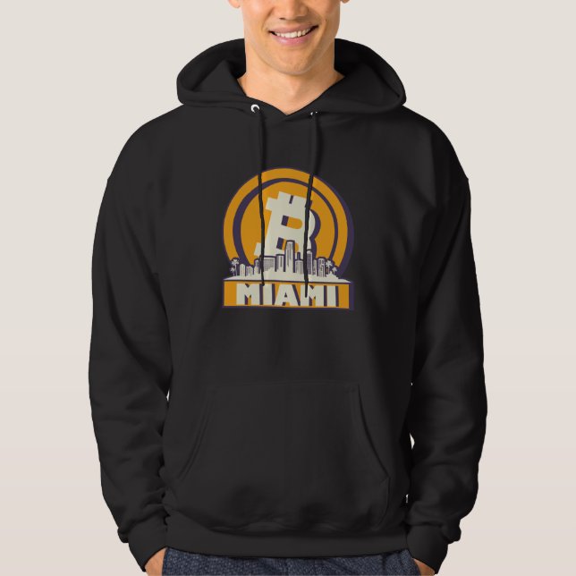 Miami Bitcoin Maximalist  Bitcoin Miami Skyline Hoodie (Vorderseite)
