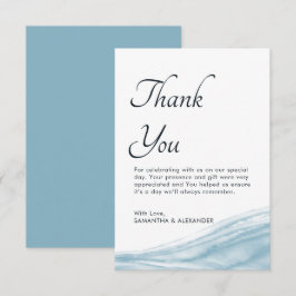 Miami Blue Ocean Watercolor Wedding Dankeschön Car Dankeskarte