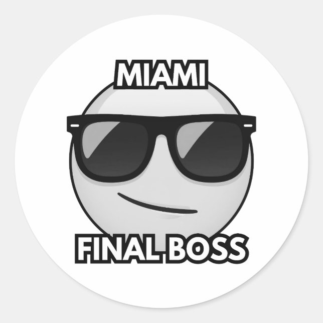 Miami Boss Final Autocollant Emoji Cool (Devant)