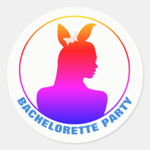 Miami Bunny Girl Junggeselinnen-Abschied Runder Aufkleber