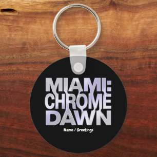 Miami Chrome Dawn Flüssigmetall Y3K Ästhetik Kunst Schlüsselanhänger