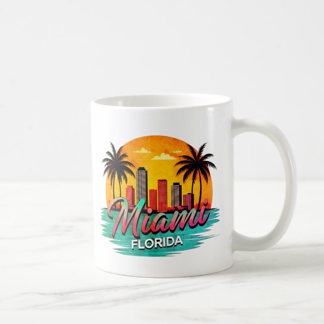 Miami City Florida Skyline Kaffeetasse (Rechts)