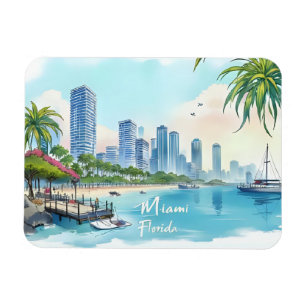 Miami City Florida Skyline Magnet