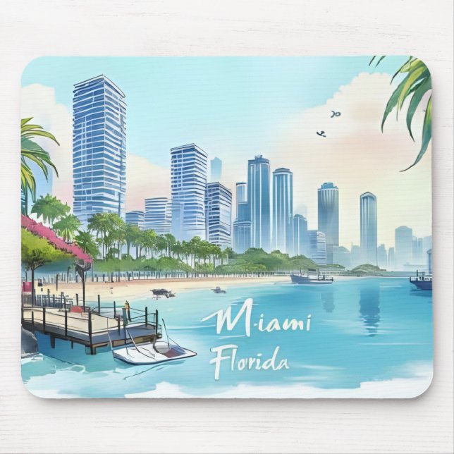 Miami City Florida skyline Mousepad (Vorne)