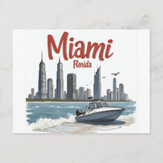 Miami City Florida Skyline Postkarte