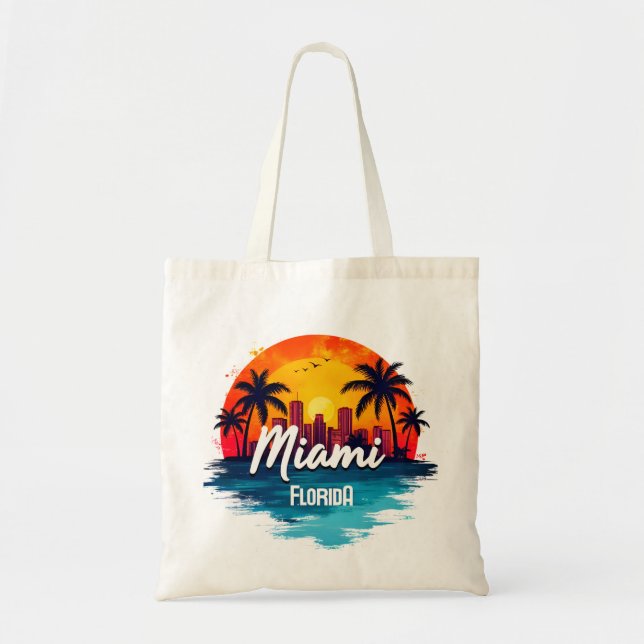 Miami City Florida Skyline Tragetasche (Vorne)