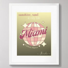 Miami City Florida USA Gold Moderne Dekoration Pos