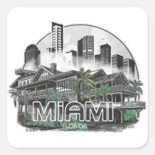 Miami City Florida USA Quadratischer Aufkleber