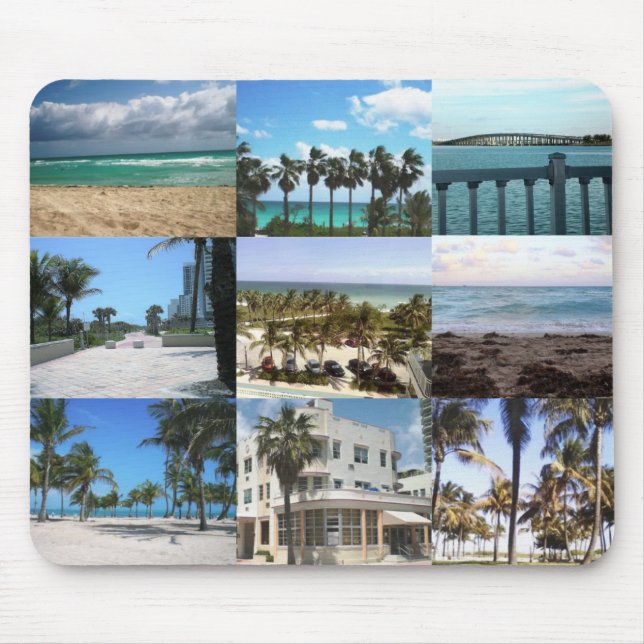 Miami Collage - 50 Shades of Blue Mousepad (Vorne)