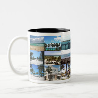 Miami Collage - 50 Shades of Blue Zweifarbige Tasse