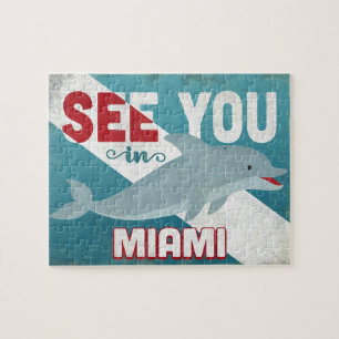 Miami-Delphin - Retro Vintage Reise