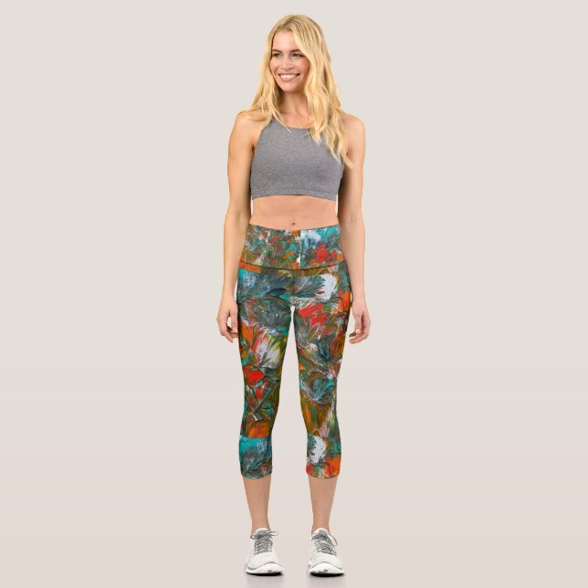 Miami Dolphins Balloon Studio Kunst Capri Leggings (Vorderseite)