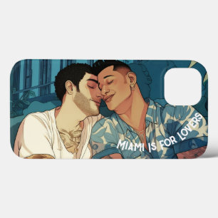 Miami Downtown Gay Men Cuddling Illustration Case-Mate iPhone Hülle