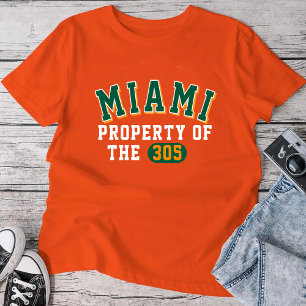 Miami-Eigentum des 305 Orange T-Shirts   Herren