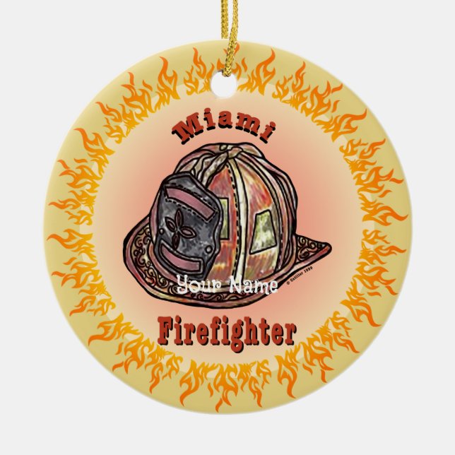 Miami Feuerwehrschmuck Keramik Ornament (Vorne)