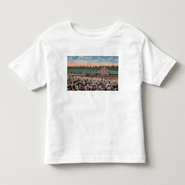 Miami, FL - Ansicht von Hialeah Park mit Pferd Kleinkind T-shirt (Vorderseite)