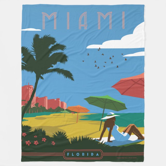 Miami, FL Fleecedecke (Vorderseite)