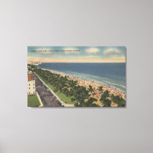 Miami, FL - Ozean-Antrieb und Lummus Park Leinwanddruck
