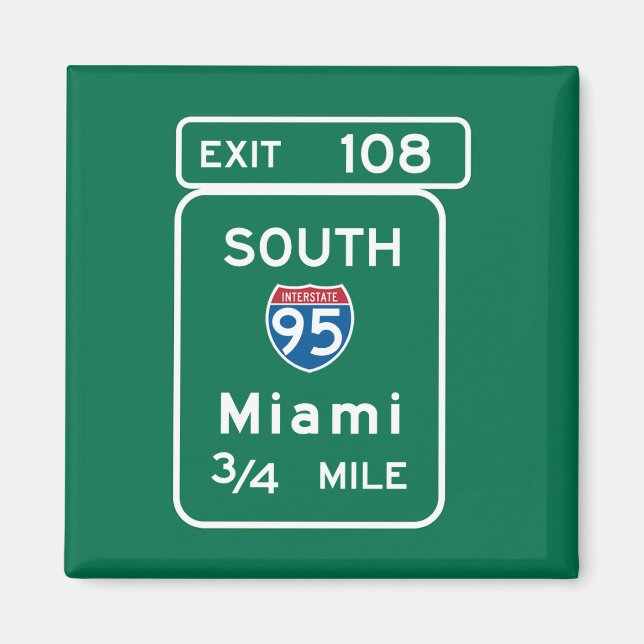 Miami, FL Road Sign Magnet (Vorne)