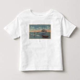 Miami, FL - Wasserski-Szene, hölzernes Boot Kleinkind T-shirt