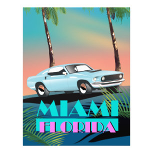 Miami Florida 1980er Reiseplakat Fotodruck