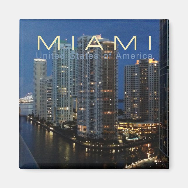 Miami Florida am Kühlschrankmagnet für Nachtreisen (Vorne)