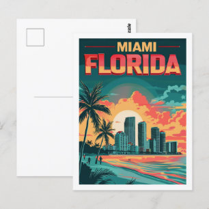 Miami Florida America Vintag Berühmter Reiseort Postkarte
