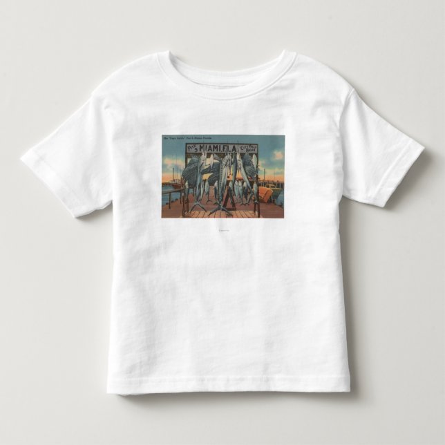 Miami, Florida - Ansicht von Pier 5 mit gefangenen Kleinkind T-shirt (Vorderseite)