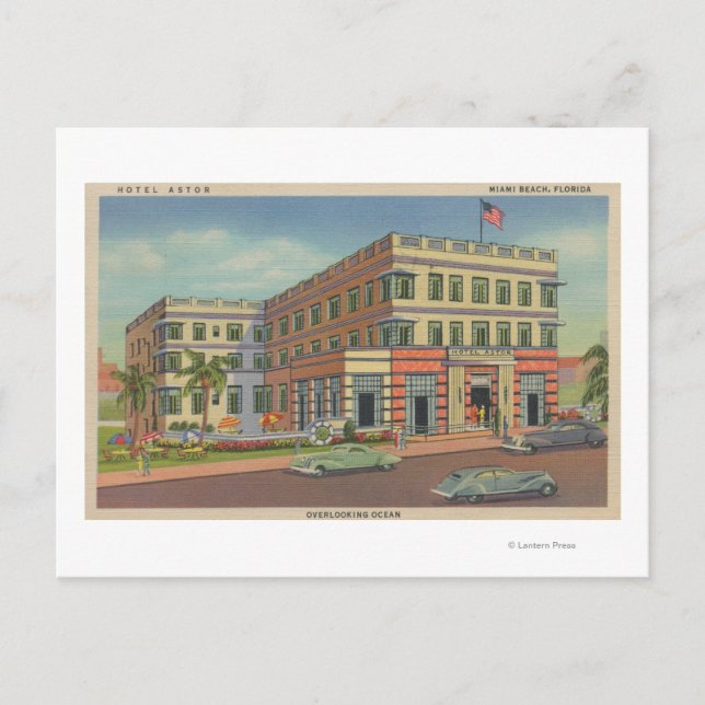 Miami, Florida - Außenansicht des Hotels Astor Postkarte (Vorderseite)