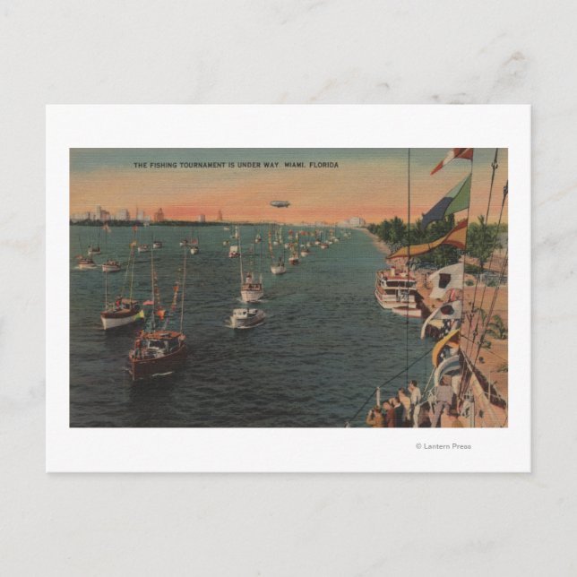 Miami, Florida - Aussicht auf die Fischerei Postkarte (Vorderseite)