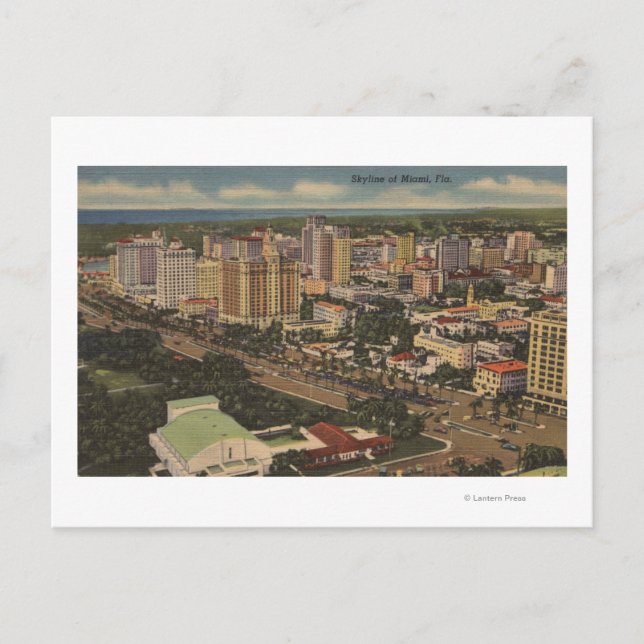 Miami, Florida - Aussicht auf die Innenstadt Postkarte (Vorderseite)