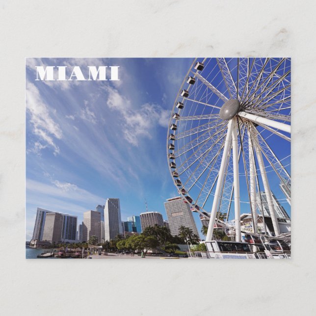 Miami Florida Bayfront Park City Skyline Travel Postkarte (Vorderseite)