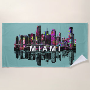 Miami, Florida, bedeckt mit Graffiti Beach Handtuc Strandtuch