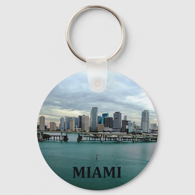 Miami Florida | City Skyline Schlüsselanhänger (Vorderseite)