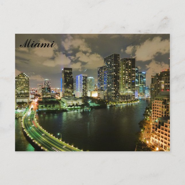 Miami Florida City Skyline Travel Postkarte (Vorderseite)