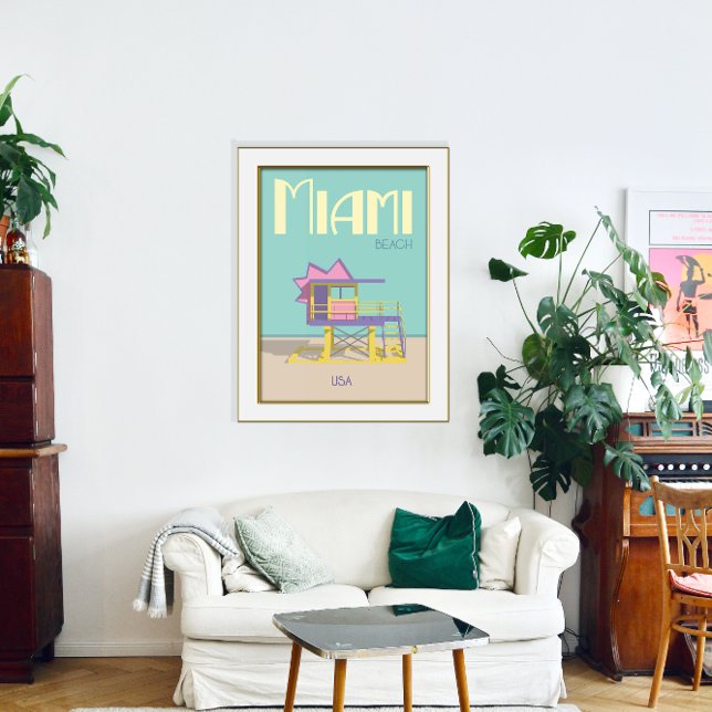 Miami Florida Classic Lifeguard Tower Art Déco (Créateur téléchargé)