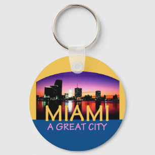 Miami Florida ein großer Stadt-Schlüsselanhänger Schlüsselanhänger